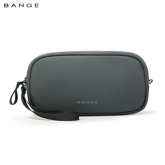 BANGE 3066 cable organizer pouch in grey, front view with wrist strap