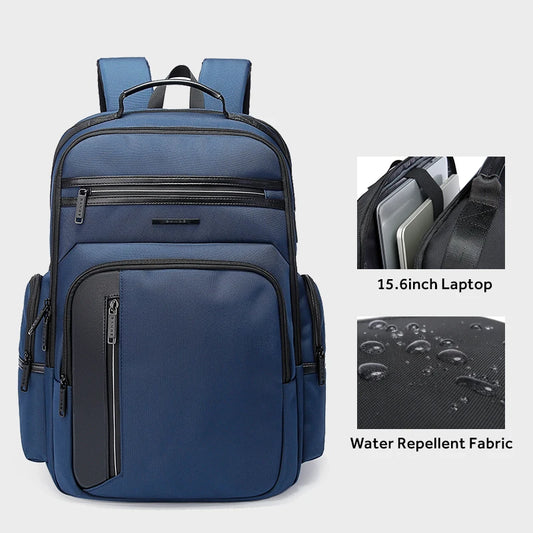 BANGE 2602 USB anti-theft travel laptop backpack — blue front view