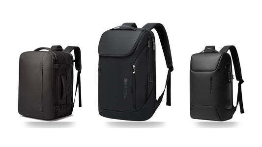 TSA-friendly BANGE lay-flat backpacks: Skyla 1909, Aerox 2517 and Avion 7216