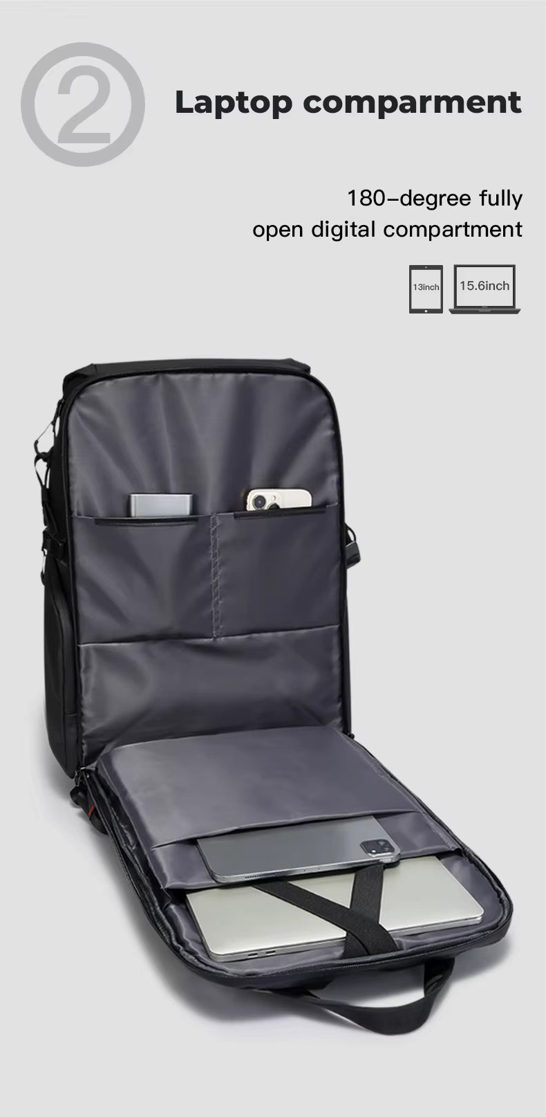 BANGE Convertible Waterproof Daily & Camera Gear Backpack with Luggage Trolley Sleeve