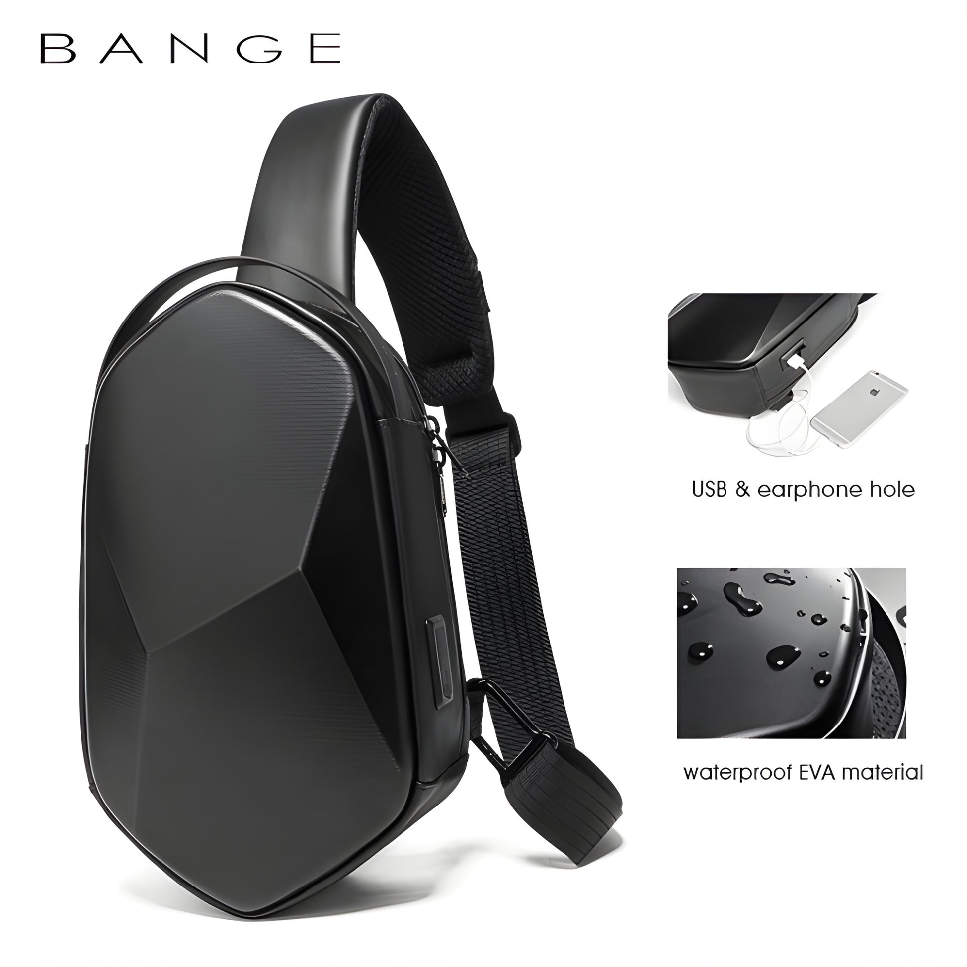 BANGE 7213 Waterproof Anti-Theft Sling Bag — front view