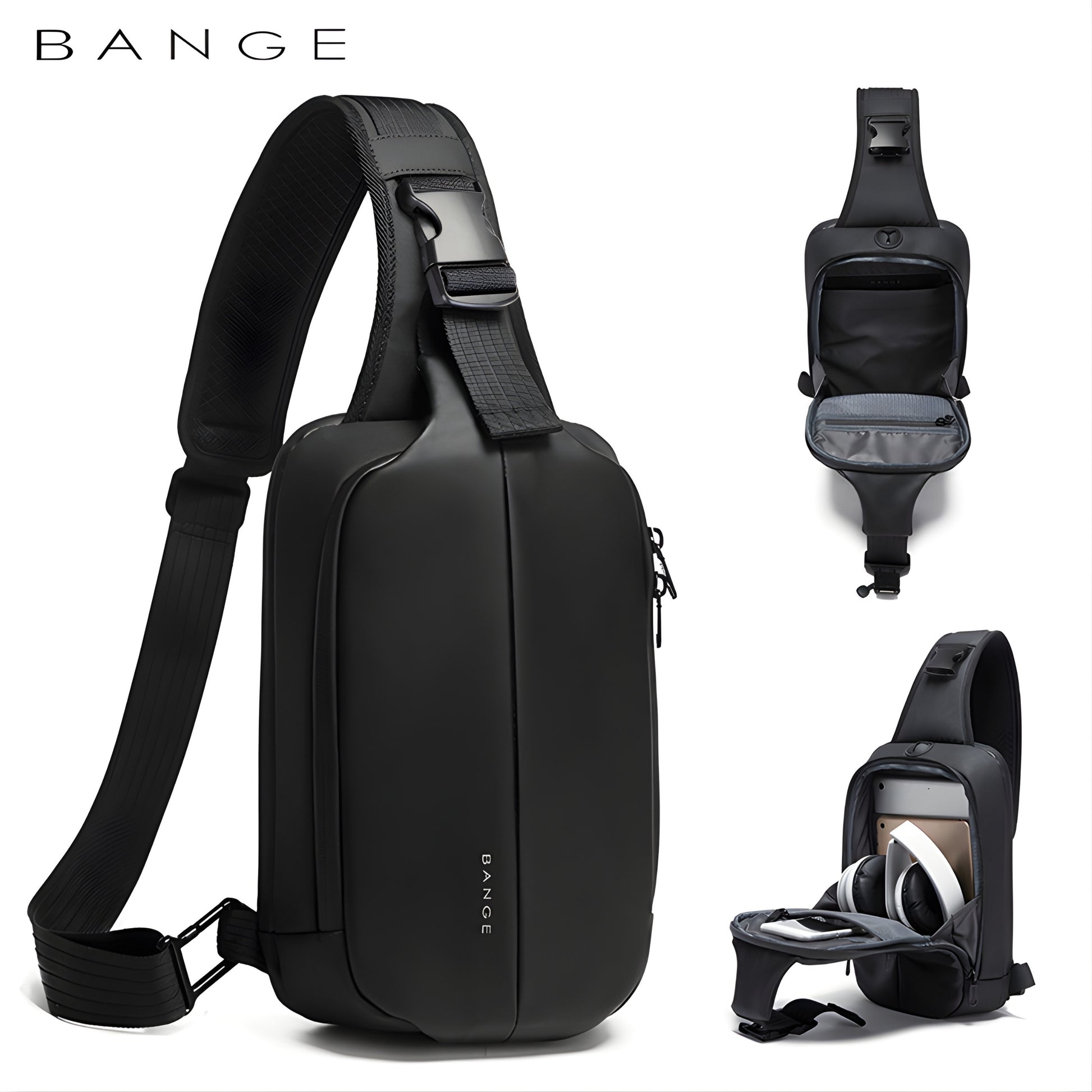 BANGE 7210 Waterproof Anti-Theft Crossbody Sling Bag — front view