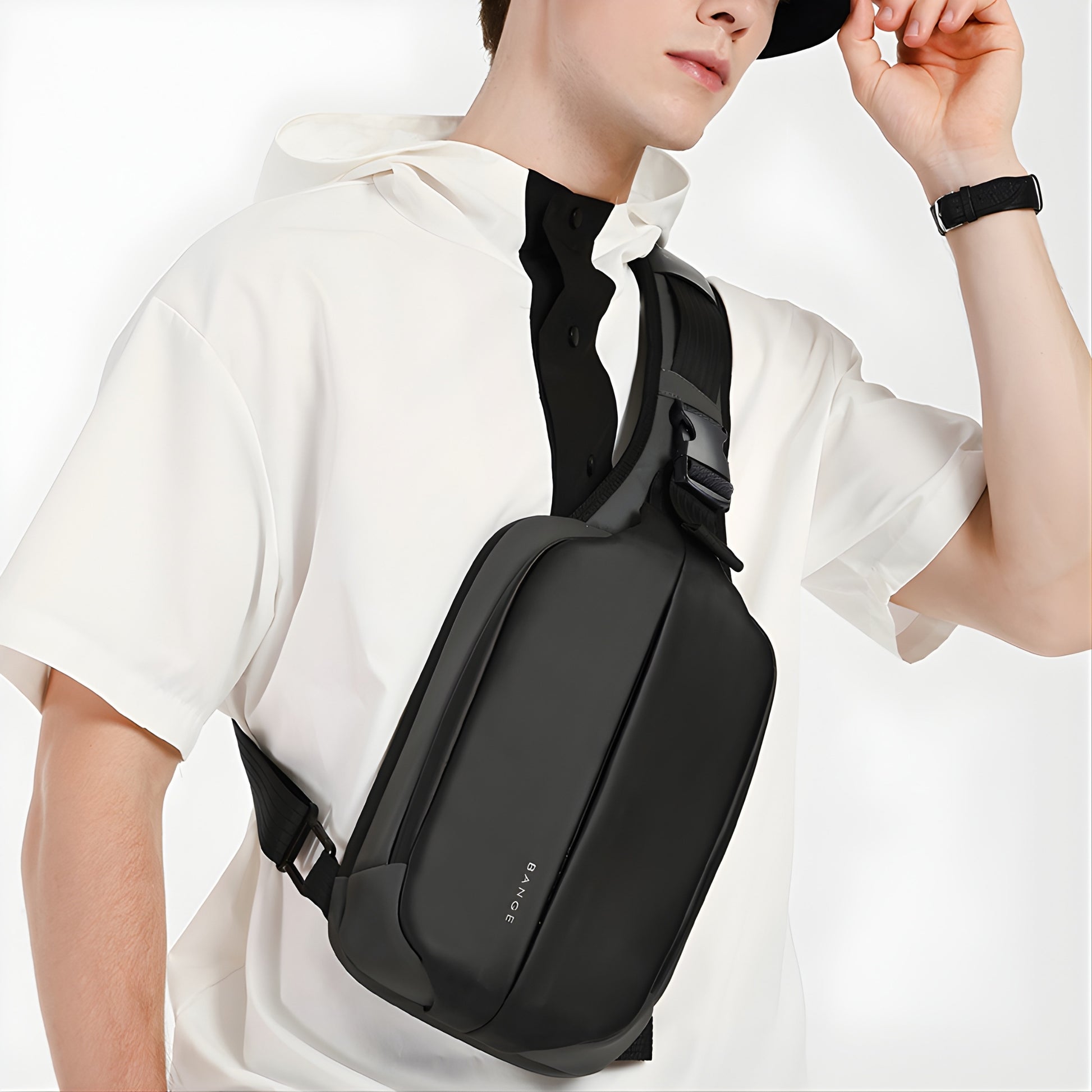 BANGE 7210 Waterproof Anti-Theft Crossbody Sling Bag — lifestyle shot