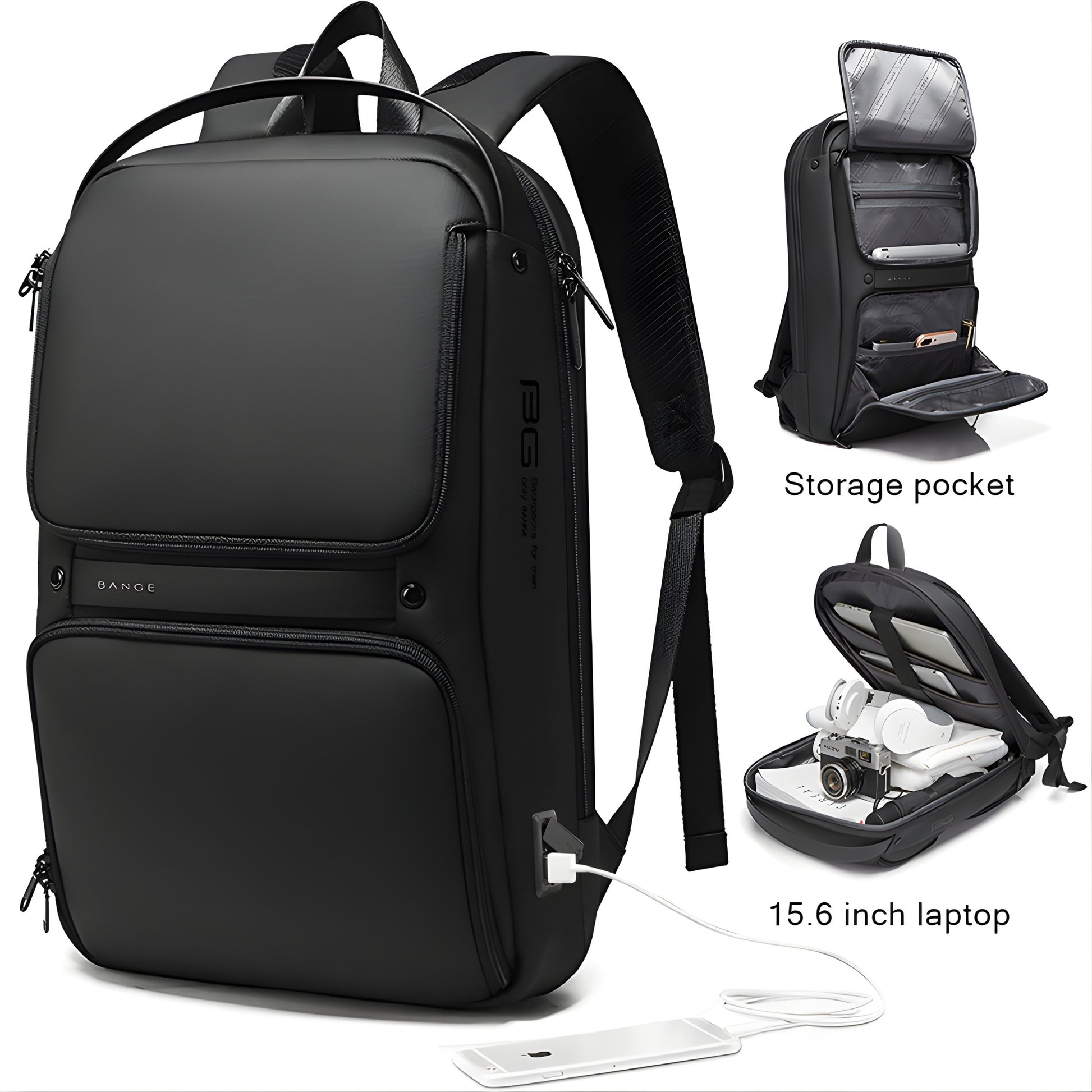 BANGE 7261 Waterproof Large Capacity Laptop Backpack — interior compartment