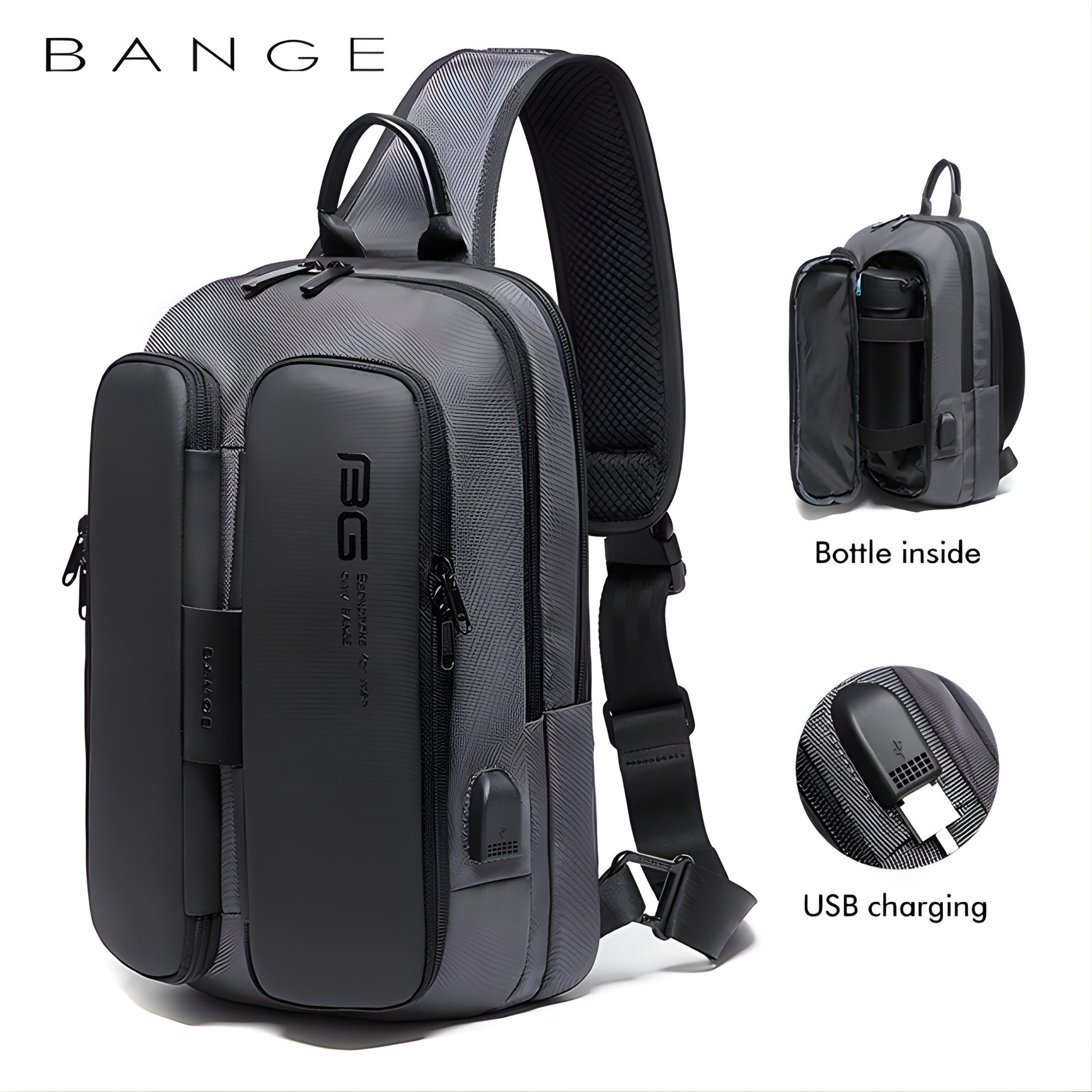 BANGE 7079 Waterproof Anti-Theft Sling Bag — front view
