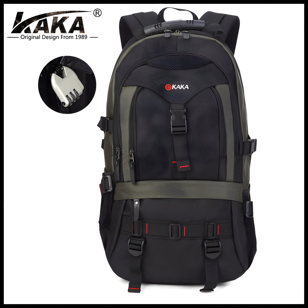 Kacka Rucksack KAKA 2020 Waterproof Anti-Theft Travel Backpack — back panel