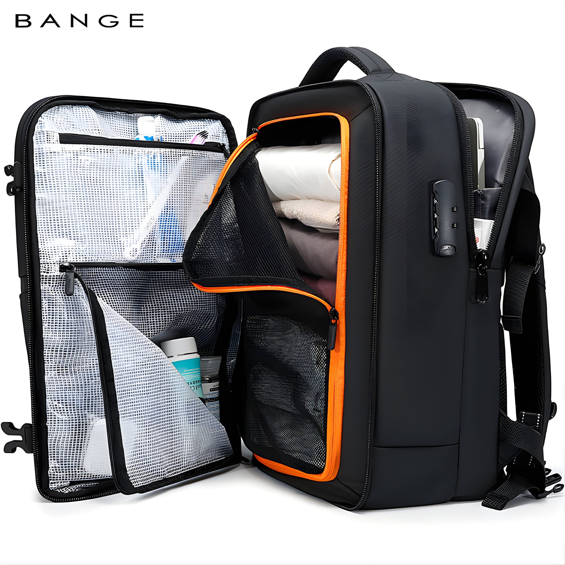 anti theft backpack travel Fare: 30L Waterproof Anti-Theft Backpack with Bottle Holder – Bange Official Store