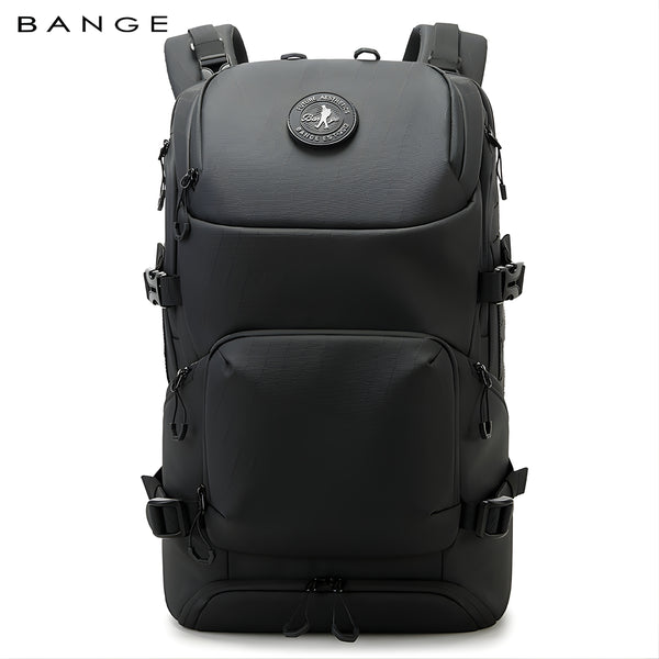 BANGE black waterproof outdoor hiking backpack with large capacity and padded shoulder straps