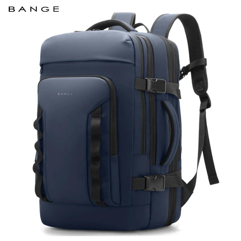 BANGE 3055 expandable business travel backpack in blue