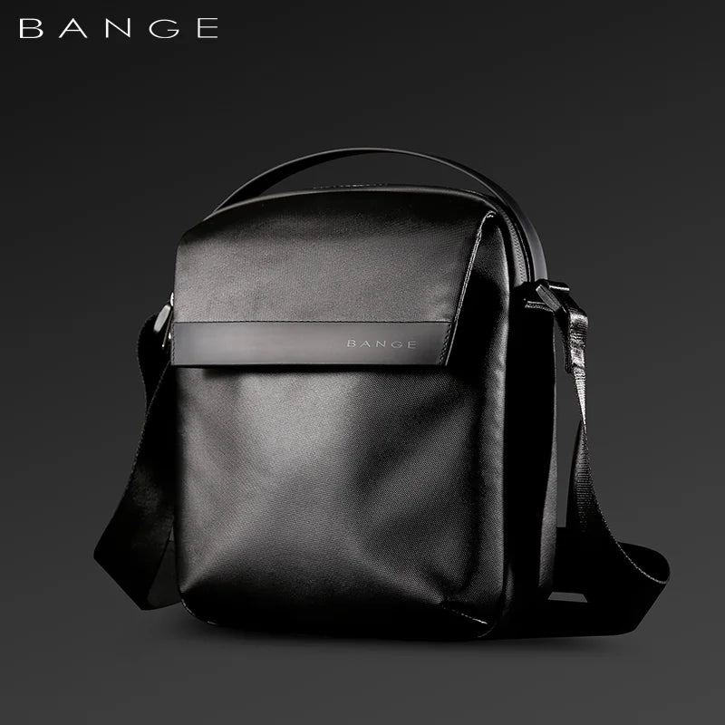Sleek black Nytra BANGE 2876 crossbody bag showcased on dark background, highlighting its water-resistant Oxford cloth finish.