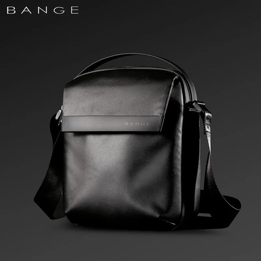Sleek black Nytra BANGE 2876 crossbody bag showcased on dark background, highlighting its water-resistant Oxford cloth finish.