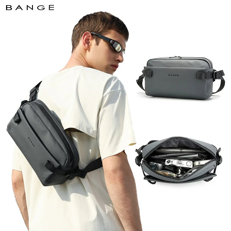 BANGE 7837 shoulder bag grey worn