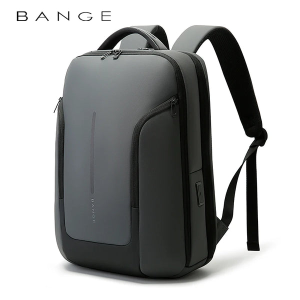 BANGE 8013 USB travel laptop backpack in grey