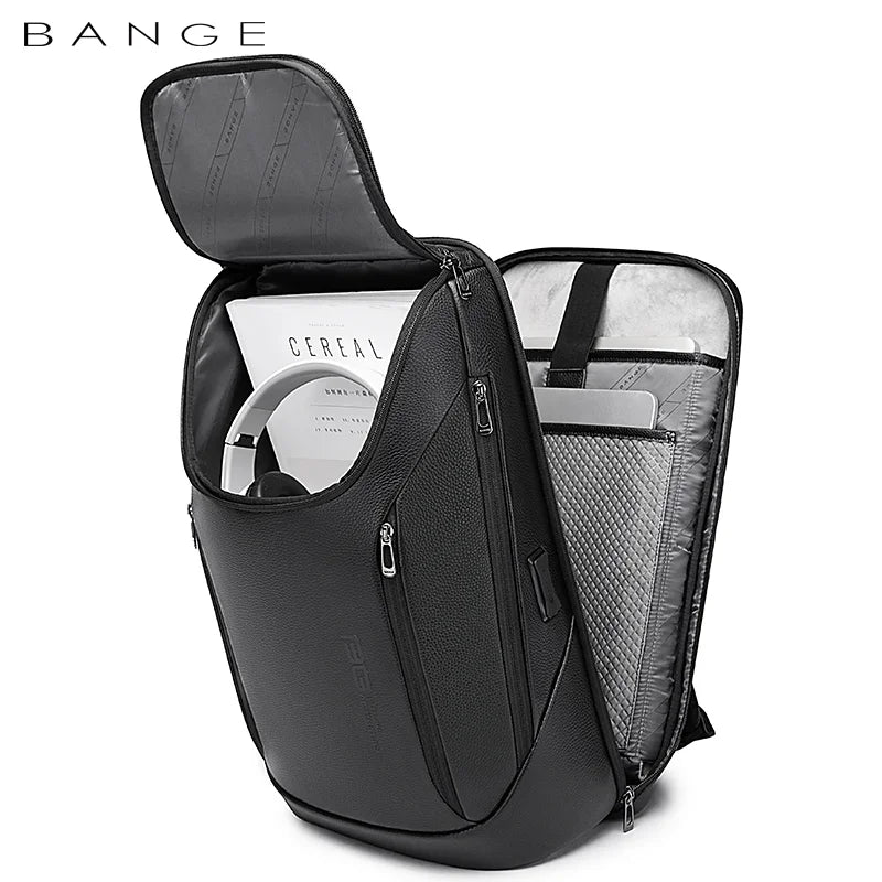 BANGE Business Waterproof Backpack Suitable for 15.6inch Laptop Backpack with USB charging, Black