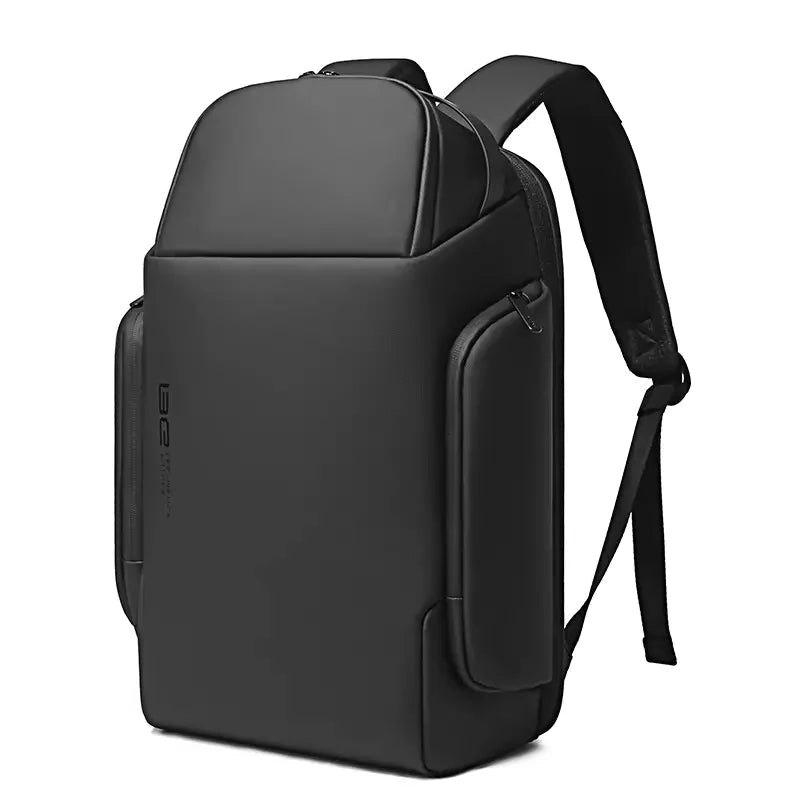 BANGE 7277 Astraq black backpack angled front view on a white background