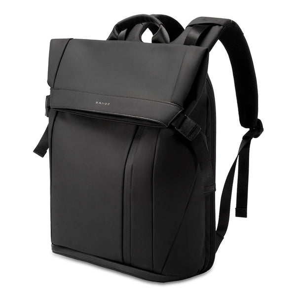 BANGE 7700 Flexon rolltop backpack in black on a white background