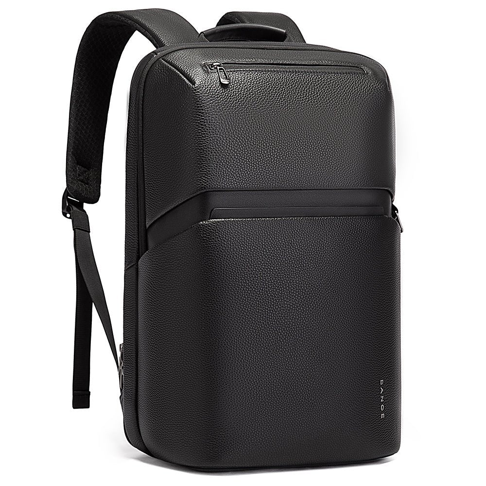 BANGE Nomado 6625 black leather backpack front view on a white background