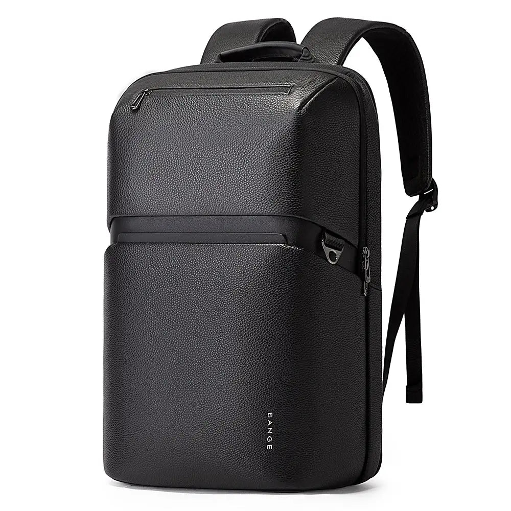 BANGE Nomado 6625 black leather backpack front view on a white background