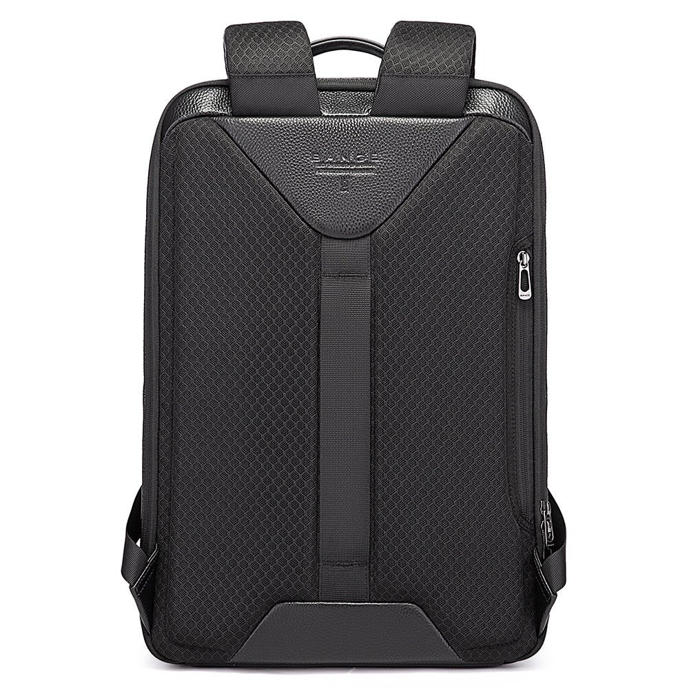 black leather snakeskin panel backpack BANGE 6625 Leather Laptop Backpack